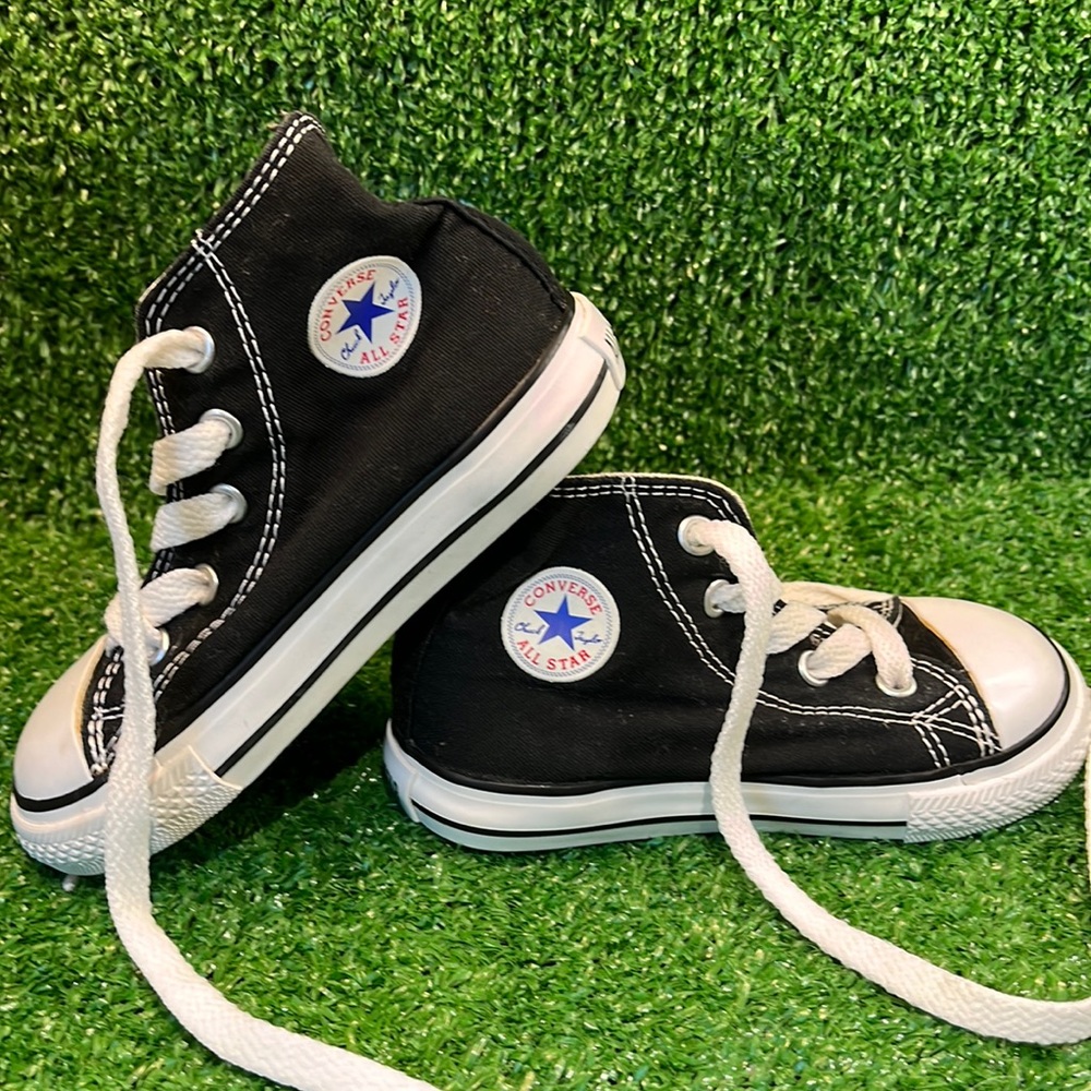 Converse, Infant, Unisex, Size 7 Black High-Top, Lace up